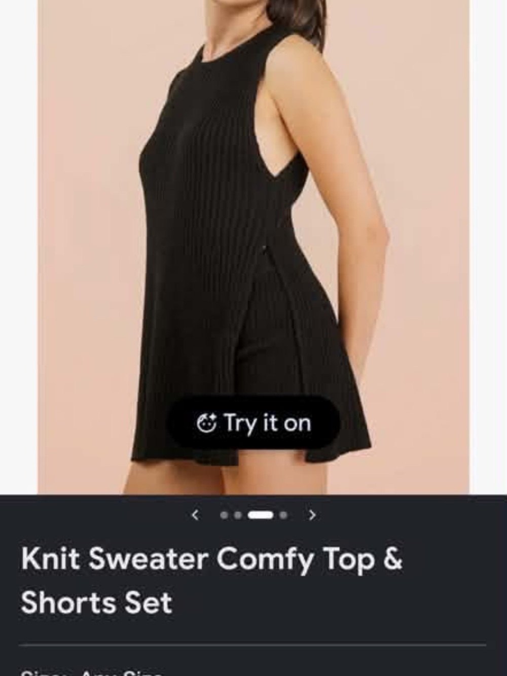 Source Unknown Black Ribbed Knit Sleeveless Top